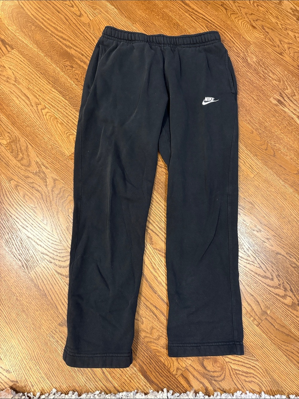 Nike Black Fleece Joggers with White Logo